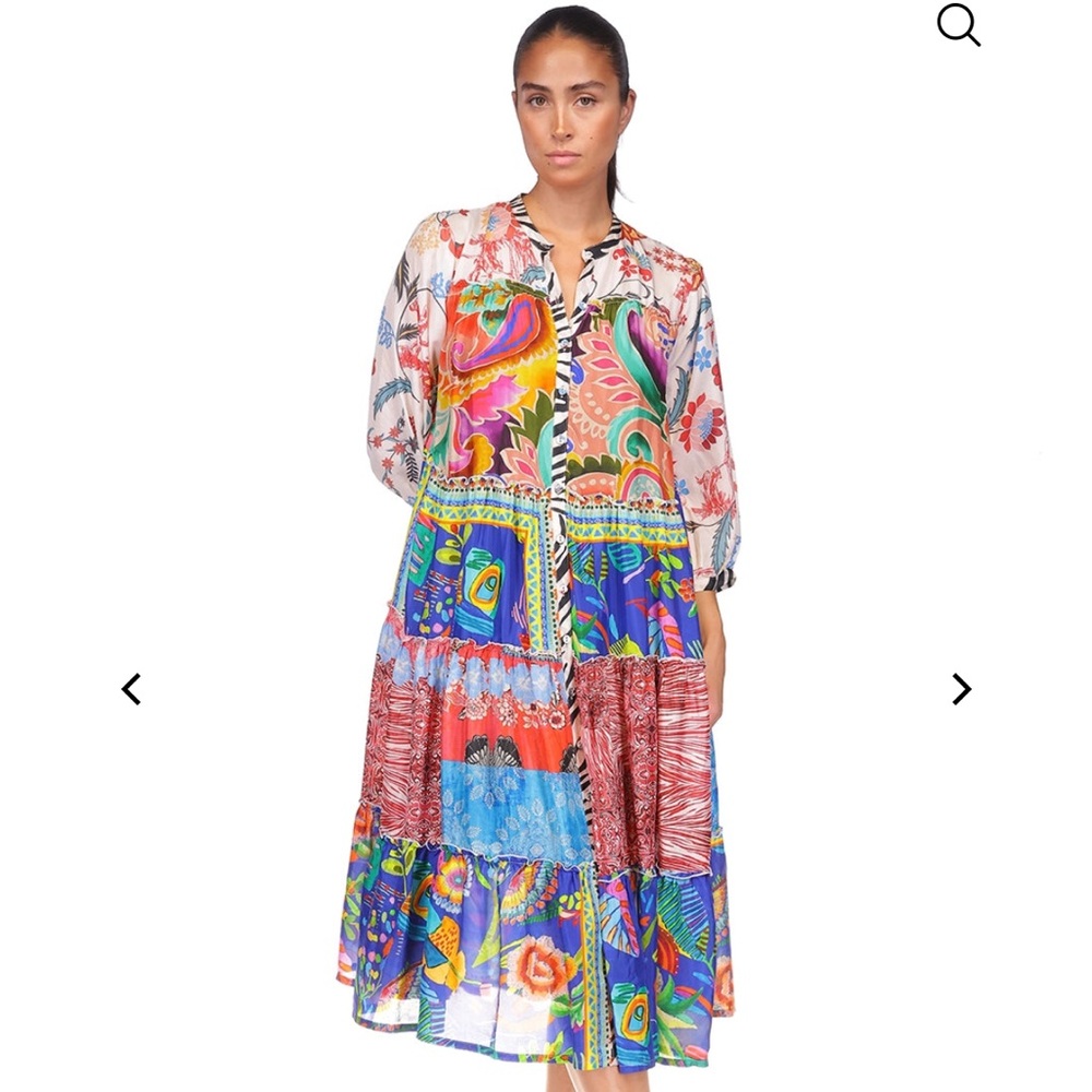 Johnny Was Regia Tiered Dress - Prazer Print XL NWT